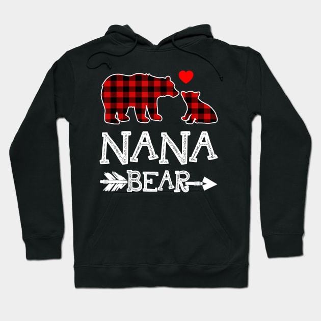 Nana Bear Christmas Pajama Red Plaid Buffalo Gift Shirt Hoodie by Kelley Clothing